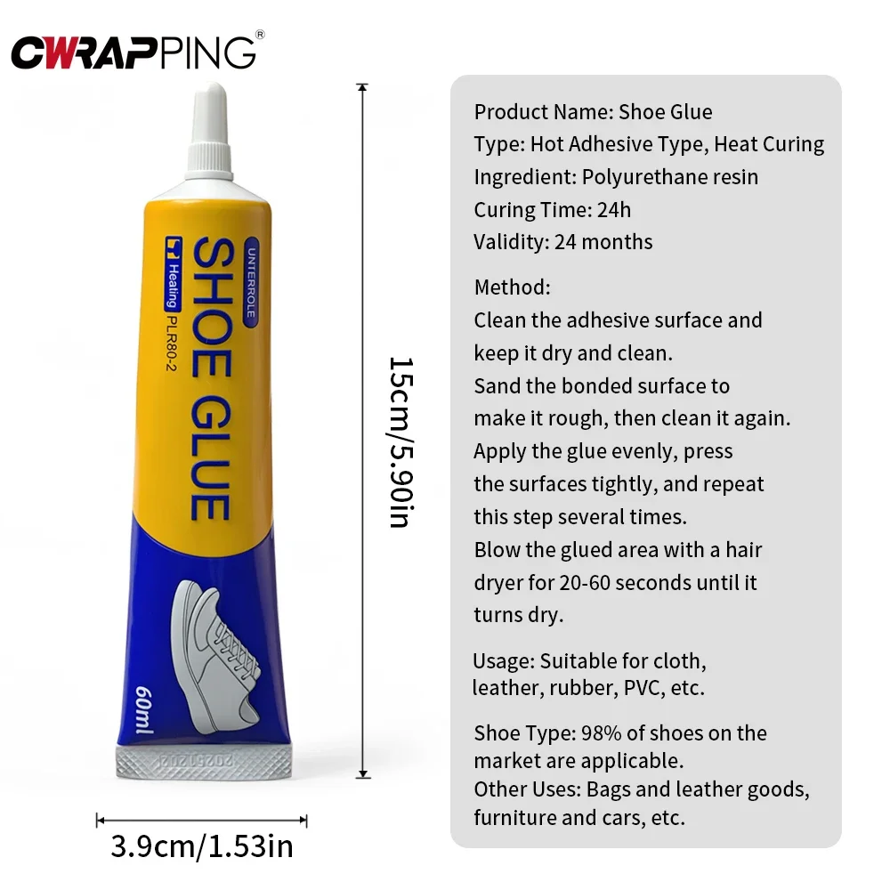 Super Glue for Shoes Transparent Soft Resin 60ml Fast Dry Universal Epoxy Adhesive Very Resistant Strong Glues Crafts Instant