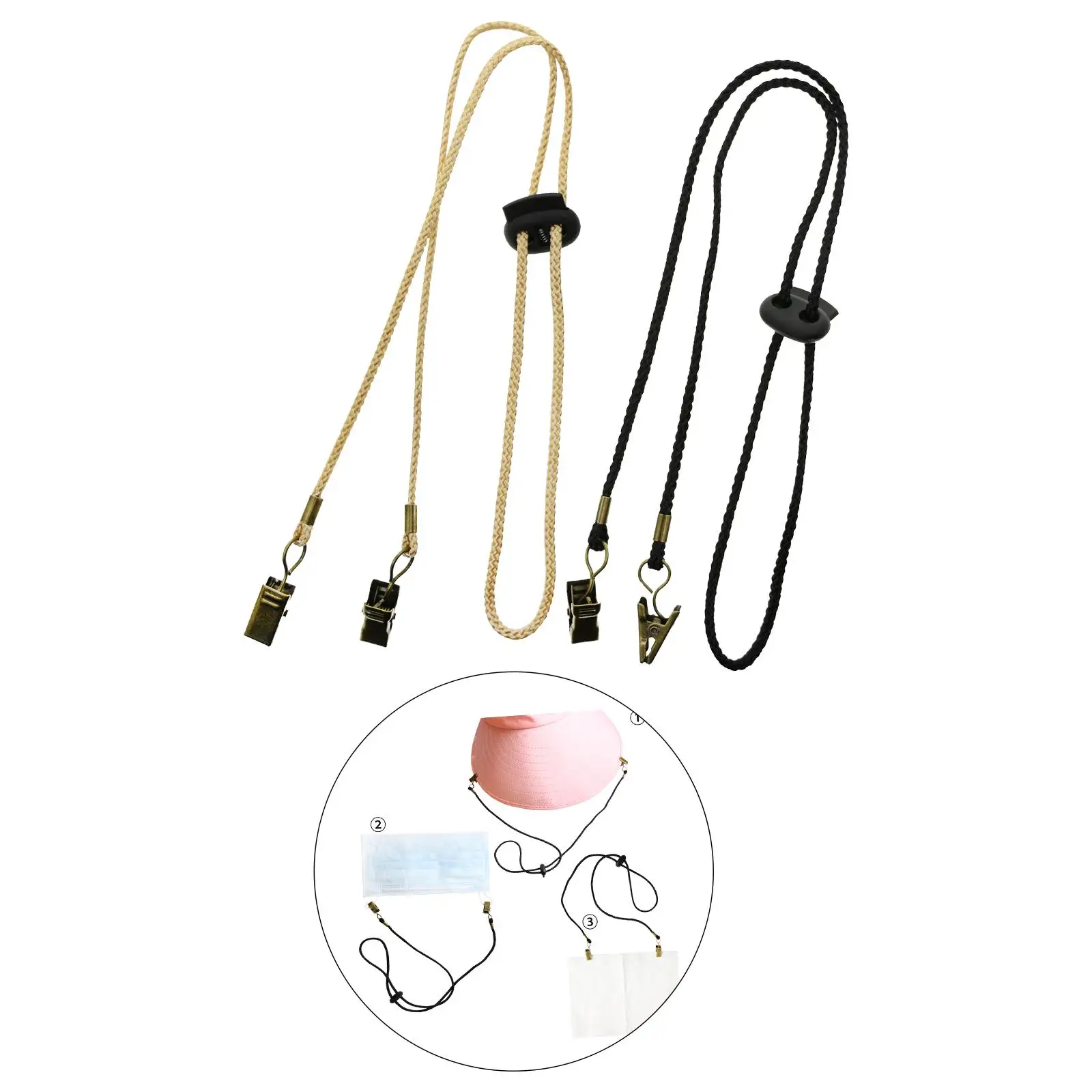 Bib Holder Clip Portable Practical Napkin Clip Caps Fixing Clip Napkin Chains Clip for Adult Kids Baby Camping Restaurant Hiking