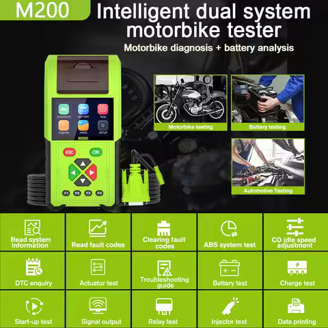 JDiag M200 Motorcycle Diagnostic OBD2 Scanner Fault Code Reader Moto Diagnose Analysis Repair Tool For BMW Yamaha Kawasaki Honda