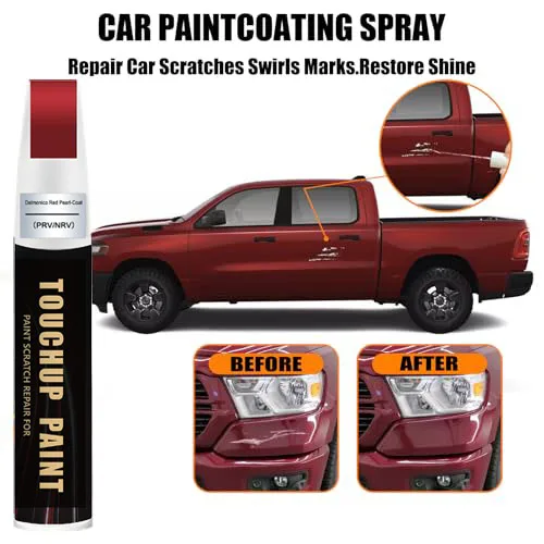 Car Touch Up Paint(Delmonico Red Pearl-Coat(PRV/NRV)) for Dodge Car Paint Scratch Repair Kit, Quick & Easy Solution to Repair