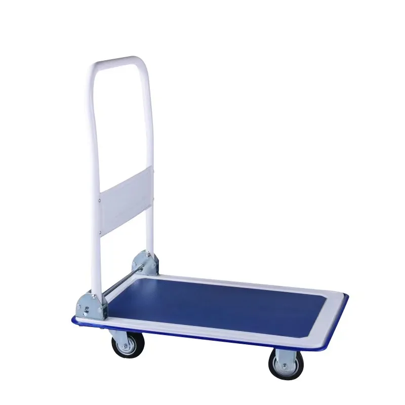 High Load Capacity 150KG/300KG Foldable Hand Trolley Cart Loading Thickened Platform Push Trolley Folding Cart