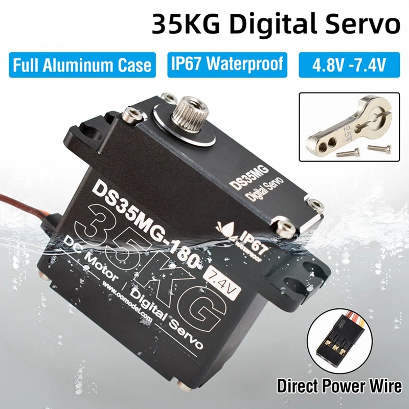 25KG RC servomotor waterdichte digitale servo hoog koppel Metal Gear servo voor RC auto robot mechanische armen