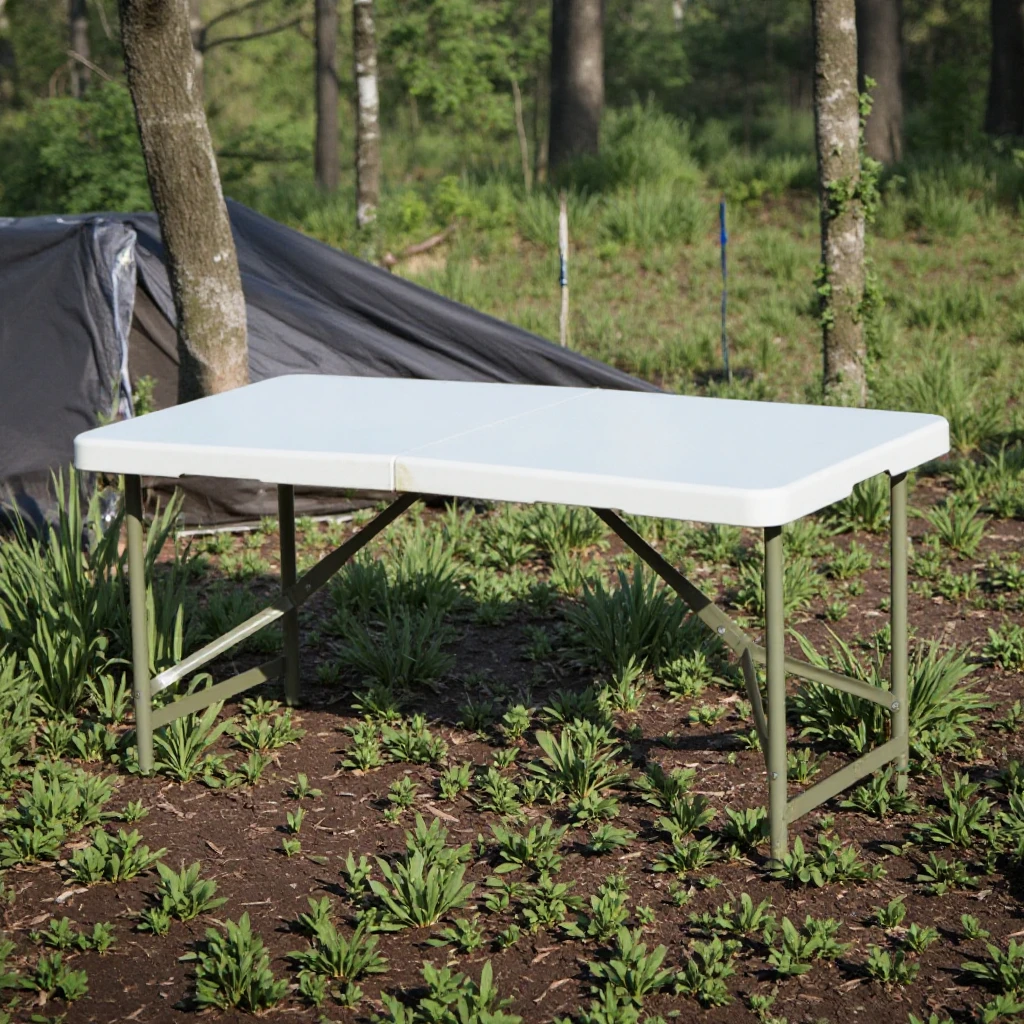High Quality 2025 New Design White Outdoor Furniture Rectangular Portable Extendable Cooking Collapsible Camping Dinner Table