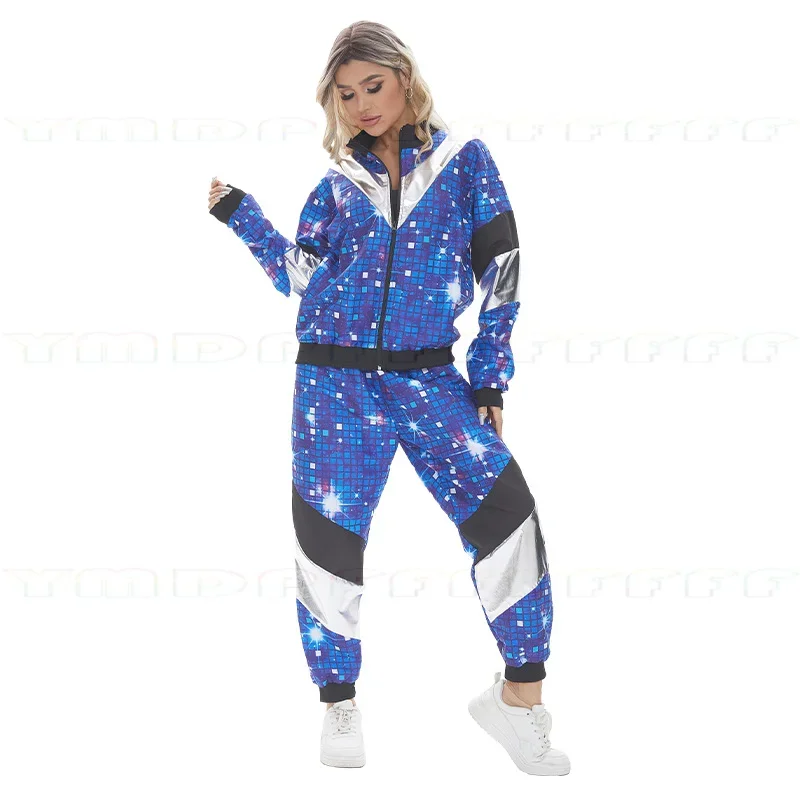 Disfraz Retro de los 80 y 90 para Cosplay, Disfraz de Carnaval para Adultos, Disfraz de Fantasía para Pascua, Chaqueta Deportiva Hip Hop para Fiestas y Escenarios