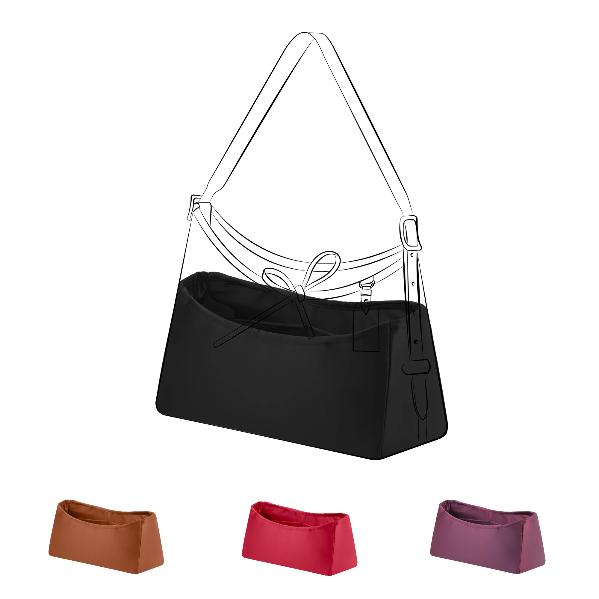 DGAZ Purse Organizer Silky Smooth For CarryAll Cargo Vibe PM/Vibe MM Bags,Silk,Luxury Handbag Tote in Bag Shapers, Women