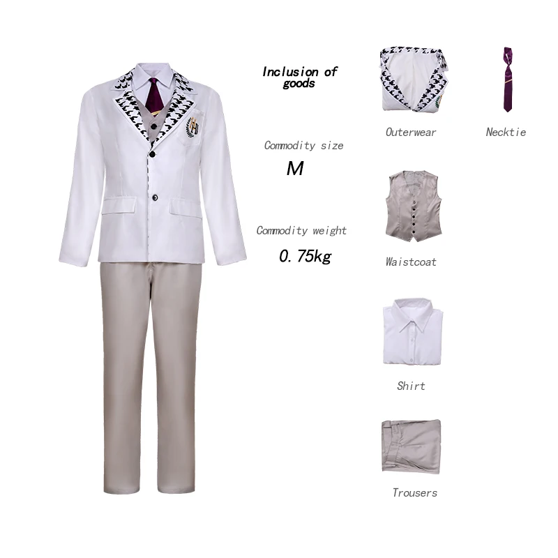 الأزرق قفل أنيمي تأثيري حلي شعر مستعار الحلقة ناجي Seishiro ريو ميكاجي DK زي مدرسي الأبيض التطريز سترة هالوين البدلة