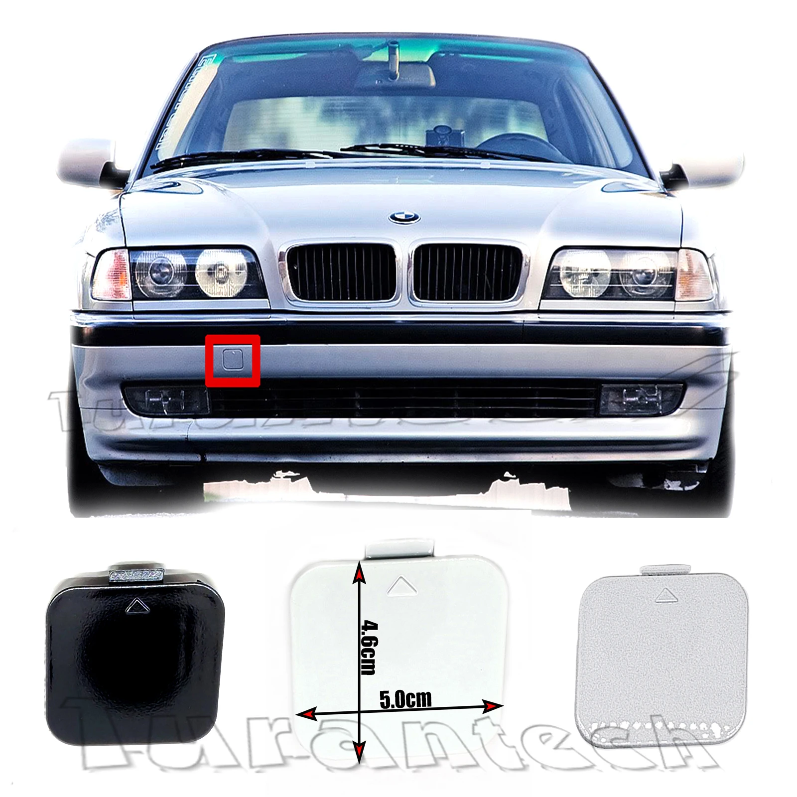 Front Tow Cover Fit 95-01 BMW 7 series E38 728i 730i 735i 735iL 740i 740iL 750i 750iL Hook Eye Towing Cap