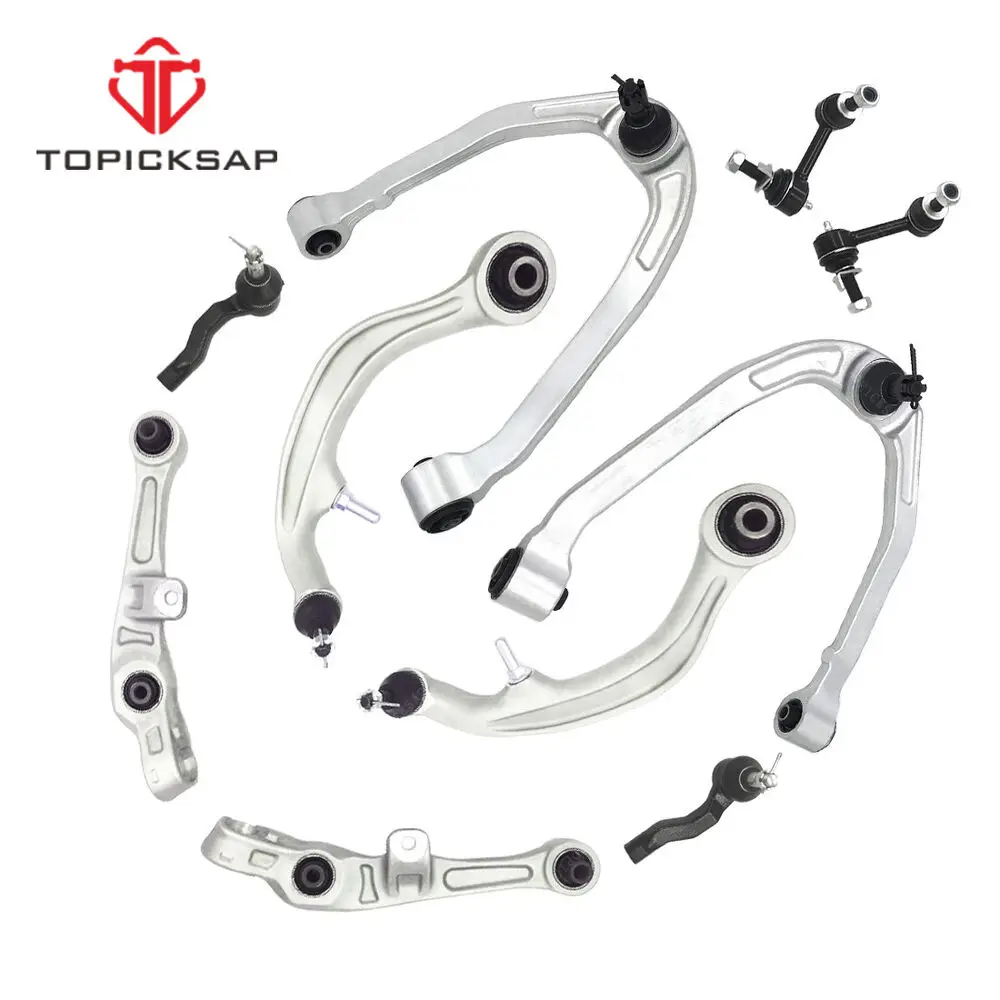 TOPICKSAP 10pcs Suspension Kit Front Upper Lower Control Arm Ball Joint Sway Bar Link for INFINITI G35 Nissan 350Z 2003 - 2009