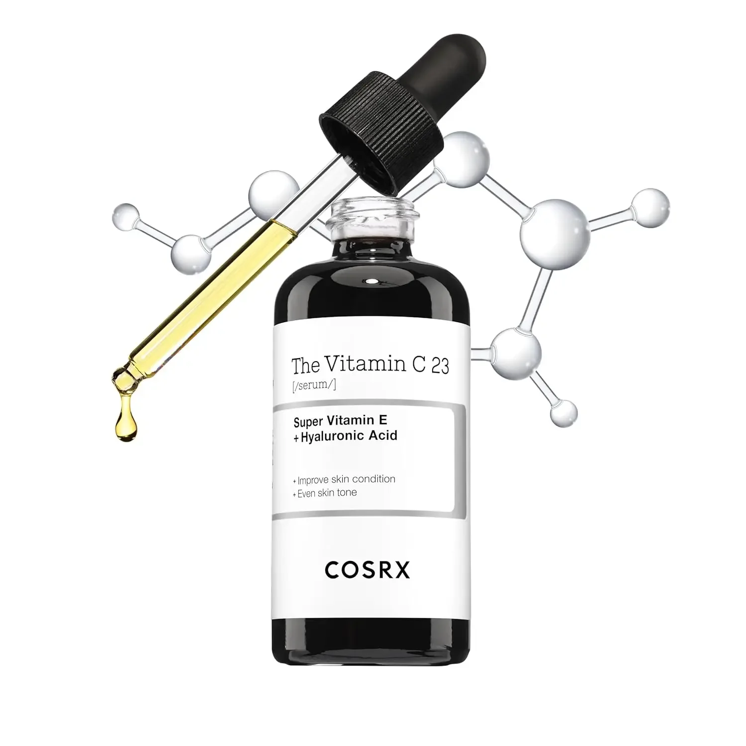 COSRX Pure Vitamin C 23% Serum with Vitamin E & Hyaluronic Acid, Brightening & Hydrating Facial Serum for Fine Lines, 0.7oz/20g