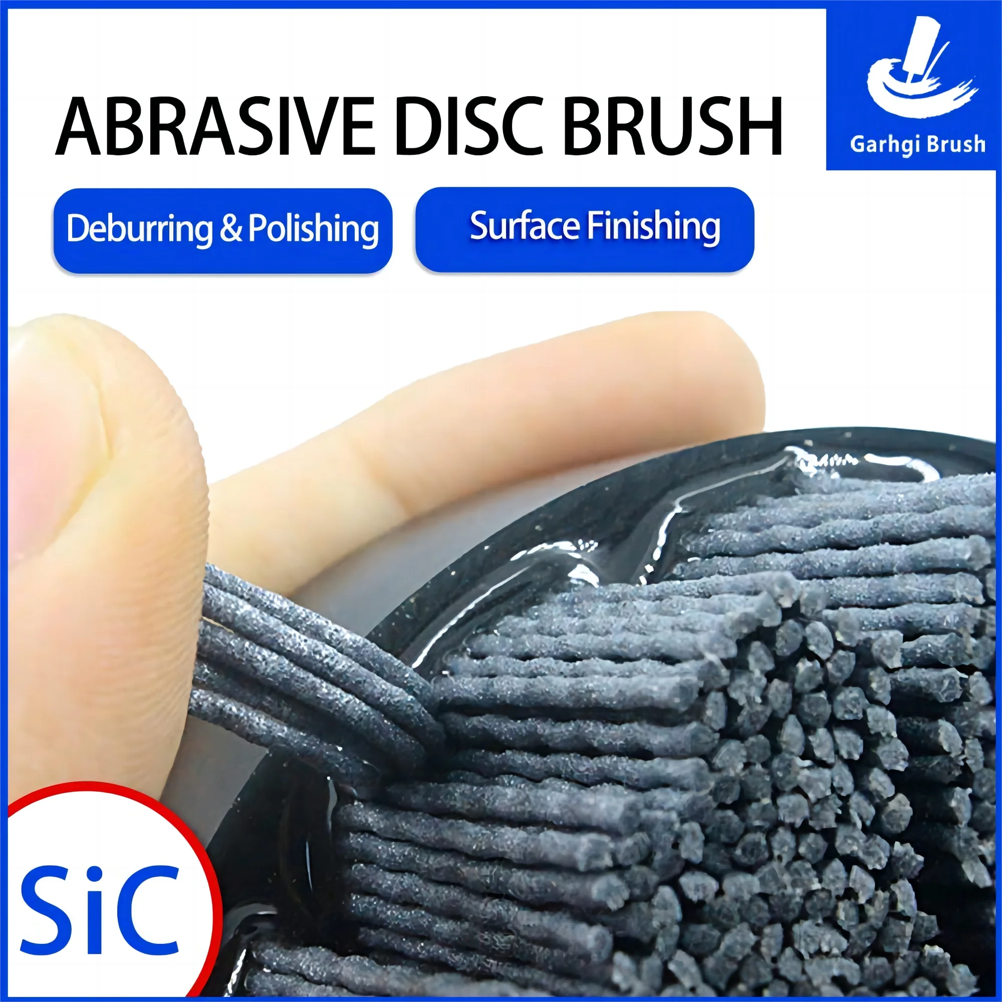 Abrasive Nylon Disc Brushes Silicon Carbide Surface Finishing Deburring Rust Removal Cleaning Brush Power CNC Milling Machine