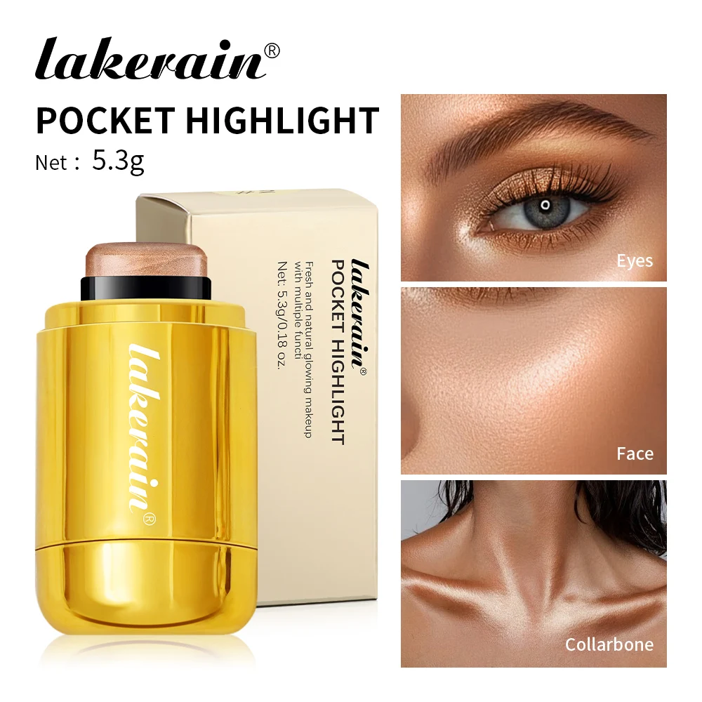 ماكياج تسليط الضوء على برونزي عصا لامع الشمبانيا براون تألق تمييز كريم الوجه الجسم سطع بريق كونتور أحمر الخدود الطبيعي