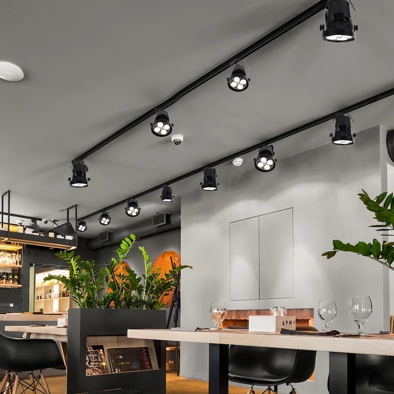 E27 LED Track Light Socket PAR30 35W/40W/45W Ceiling Rail Lamp Base Clothing Store Exhibition Bedroom Home Rail Lighting Fixture