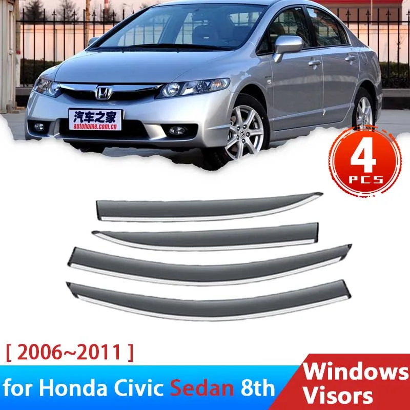 

4x лобовое стекло для Honda Civic FA FD FG Acura CSX 2006 ~ 2011 аксессуары дефлекторы бокового окна автомобиля козырек отделка дождевики для бровей