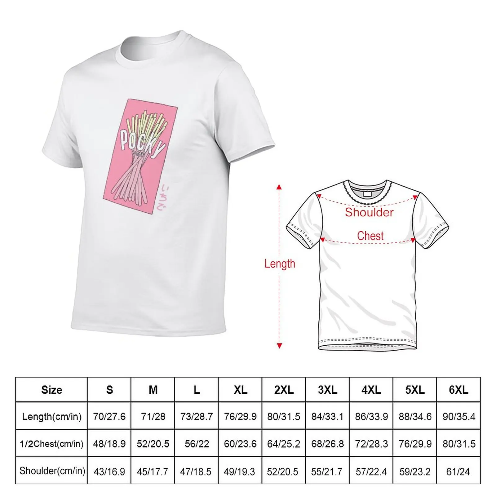 Cute Pocky Design T-Shirt for a boy summer top vintage clothes graphics men clothing