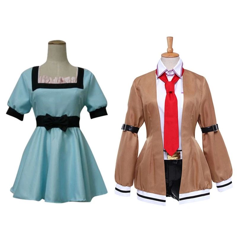 

Anime Game Steins Gate Shiina Mayuri Makise Kurisu Cosplay Costume Women Girls Dress Halloween Outfit Carnival Apparel