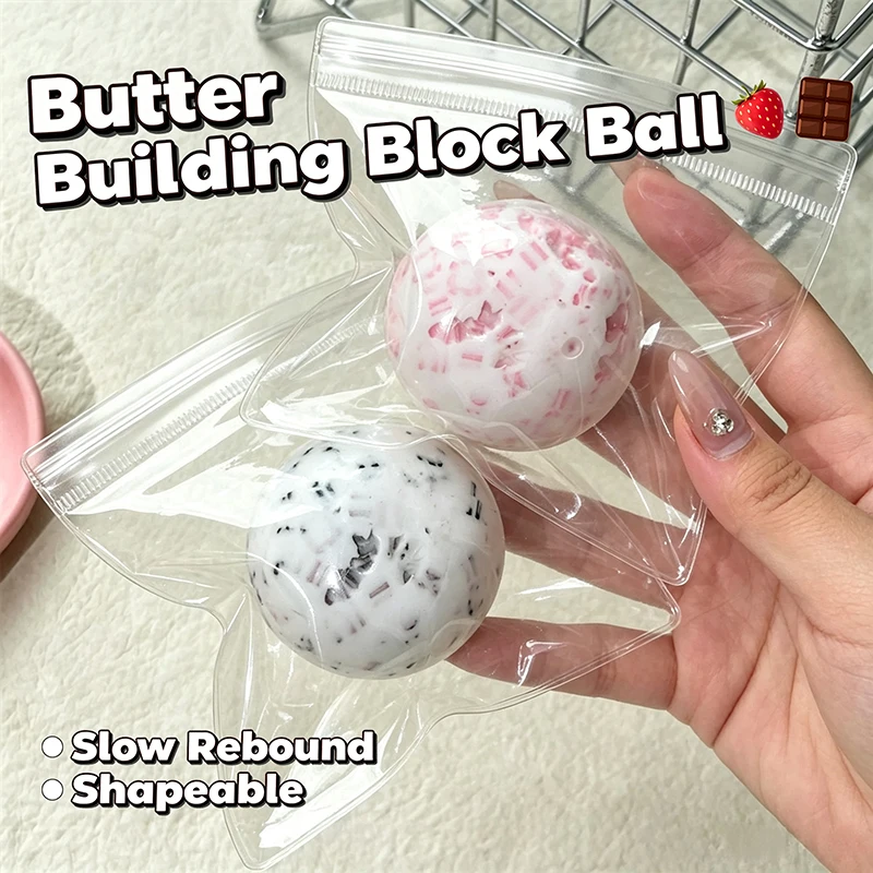 Butter Block Sinking Feel Shapeable Squeeze Fidget Ball Soft Handmade Sensory Decompression Toy for Adult ADHD Birthday Gift
