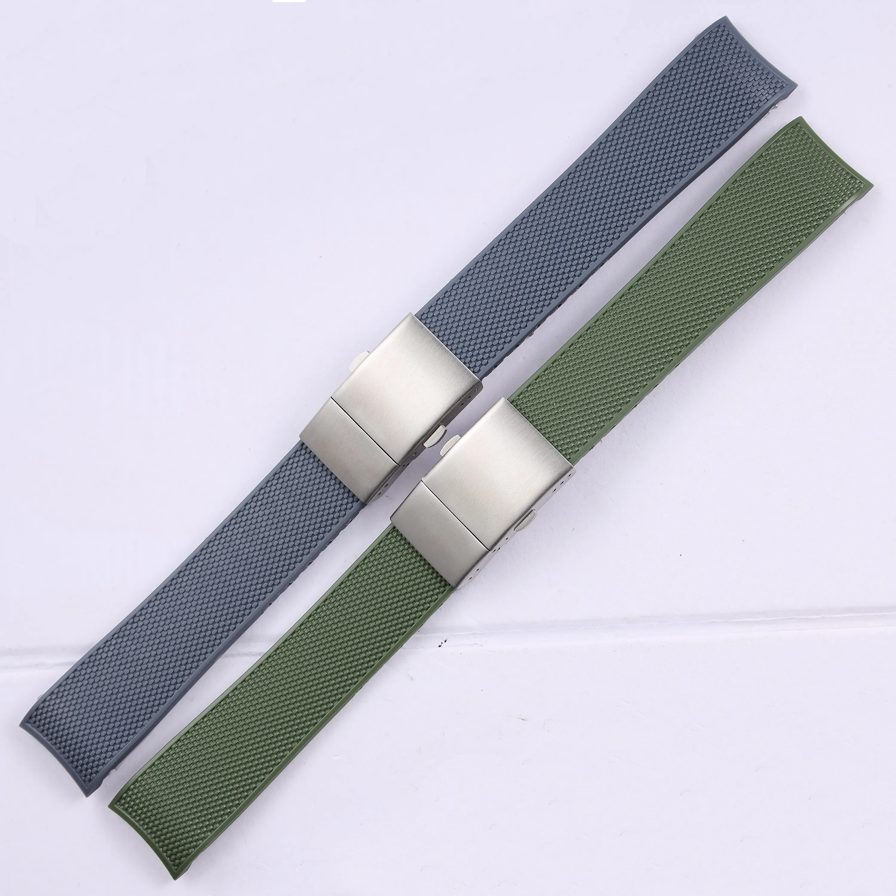 19mm 20mm 21mm Curved End Rubber Silicone Watchband for Longines Conquest HydroConquest L3.782 VHP Strap Black Soft Watch Band