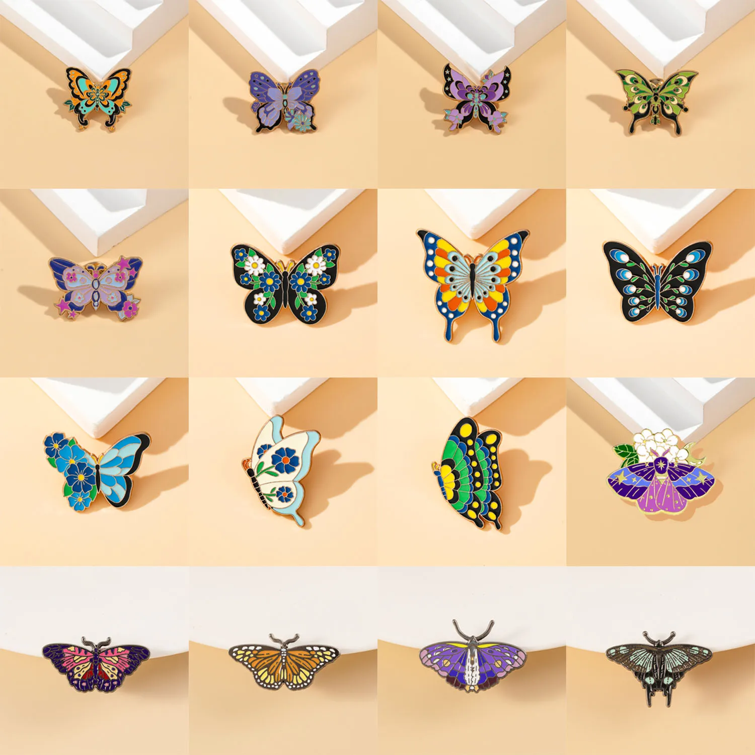 Creative Dreamy Star Moth Flower Brooch Metal Badge Fashion Luxury Personalized Accessories Decoration