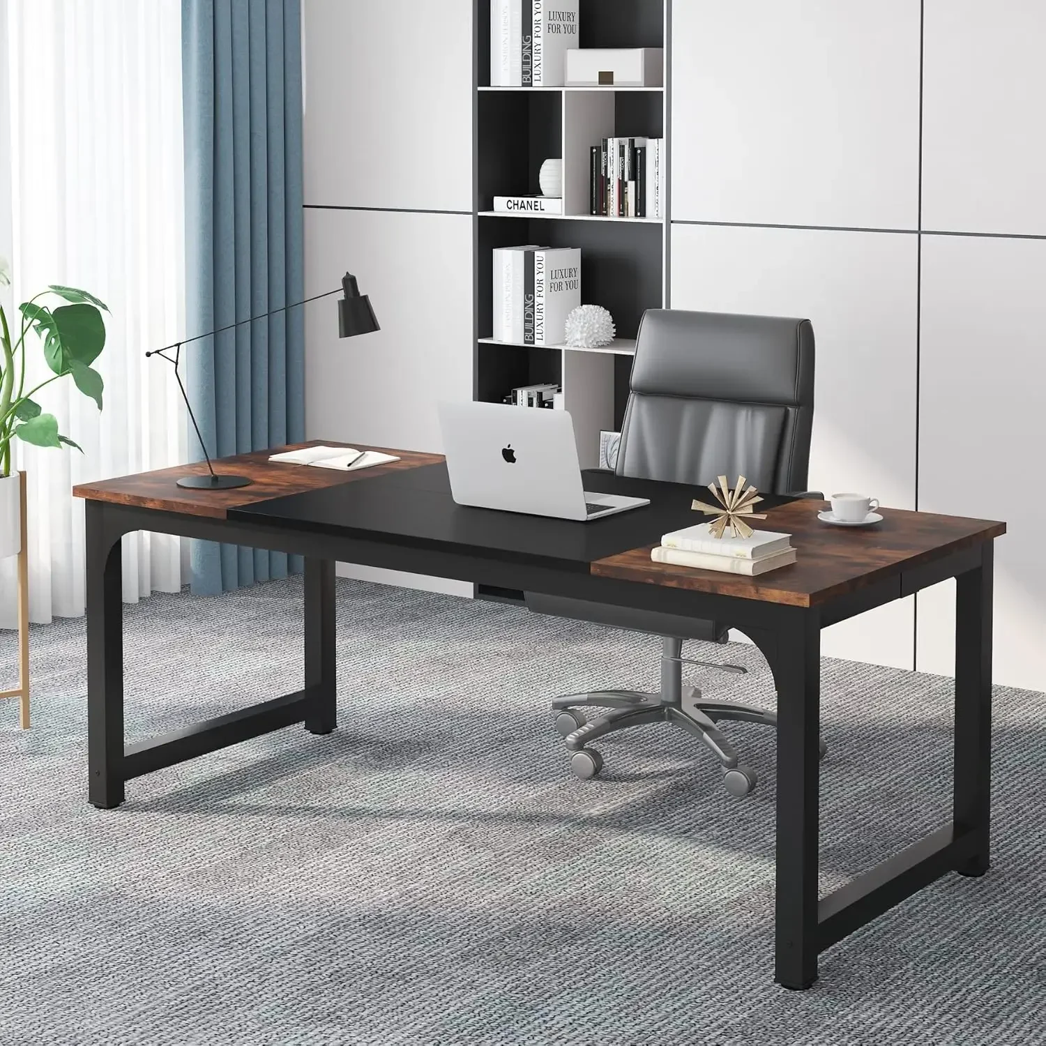 Tribe signs 70.8 "Executive Desk, großer Büro computer tisch mit verdicktem Rahmen, moderne einfache Workstation-Geschäfts möbel