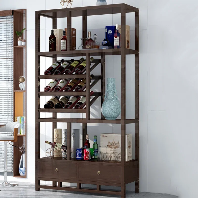 Glass Showcase Wine Cabinets Rack Liquor Storage Counter Wine Cabinet