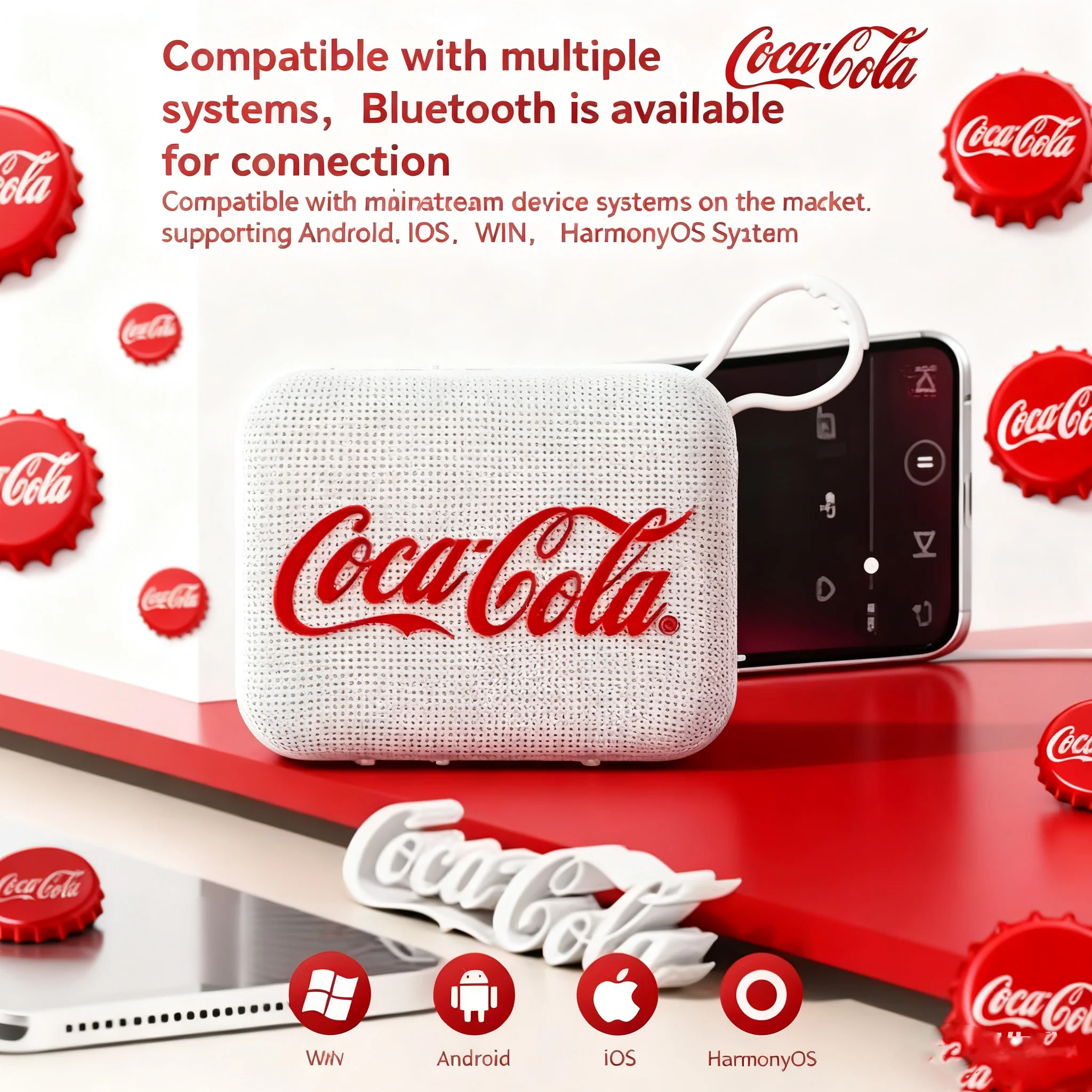كوكا كولا T21 مكبر صوت بلوتوث خارجي | 360 ° صوت محيطي + تصميم محمول فائق الصغر #6