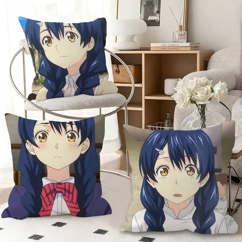 1pc Megumi Tadokoro Anime Characters Pillow Case Fashion Square Pillowcase Bedroom Sofa Room Ins Decoration Leisure
