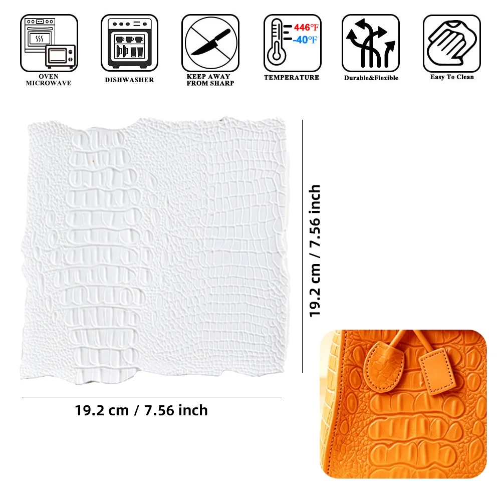 Imitated Crocodile Leather Silicone Mold Simulation Crocodile Leather Texture Fondant Silicone Mold DIY Fondant,Sugarcraft,Clay