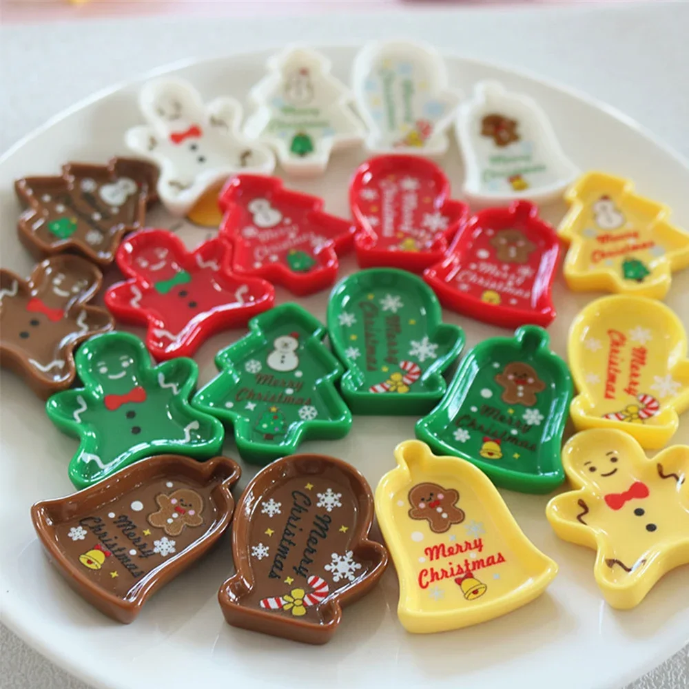 10 قطعة أجراس عيد الميلاد لامعة سلسلة مصغرة راتنج مسطح كبوشن ل دبوس الشعر سكرابوكينغ ديكور للمنزل سهل التركيب الاكسسوارات الحرفية