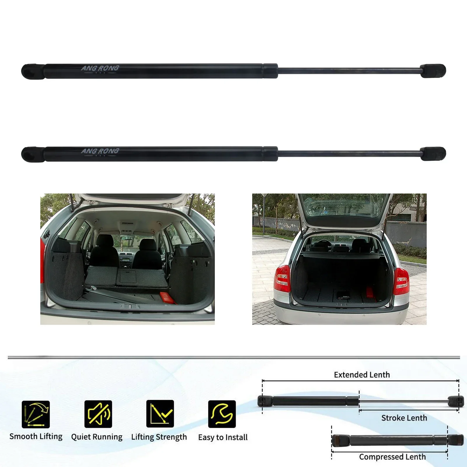 

2X For Skoda Octavia 1U2 1996-2010 Rear Tailgate Boot Lifter Gas Struts Support