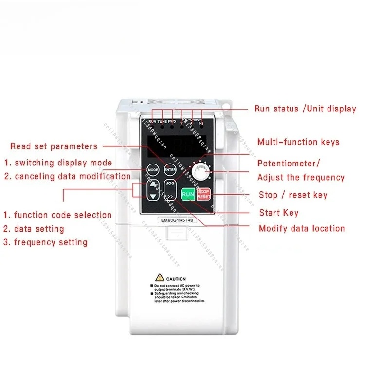 EM60 Series 3 Phase 380v 1.5KW 2HP Power Frequency Inverter