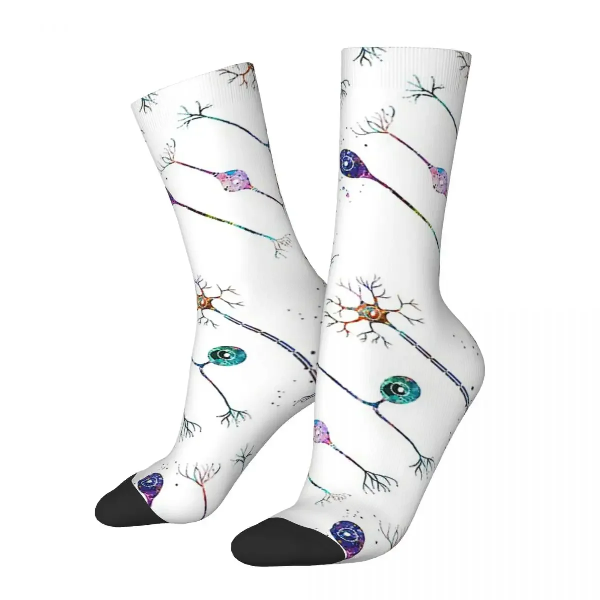 Four Types Of Neurons Socks Harajuku Sweat Absorbing Stockings All Season Long Socks Accessories for Man Woman's Christmas Gifts