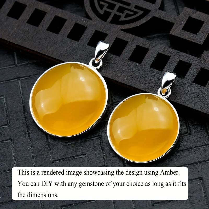 قلادة أحجار كريمة من الفضة الإسترليني الصلبة ، إعداد تمهيد ، إطار إعداد ، نتائج ذاتية الصنع ، 1: