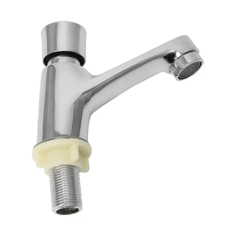Face Basin Self Closing Water-saving Faucet Bathroom Basin Cold Water Faucet Delay Button Section Faucet Bathroom Accessories