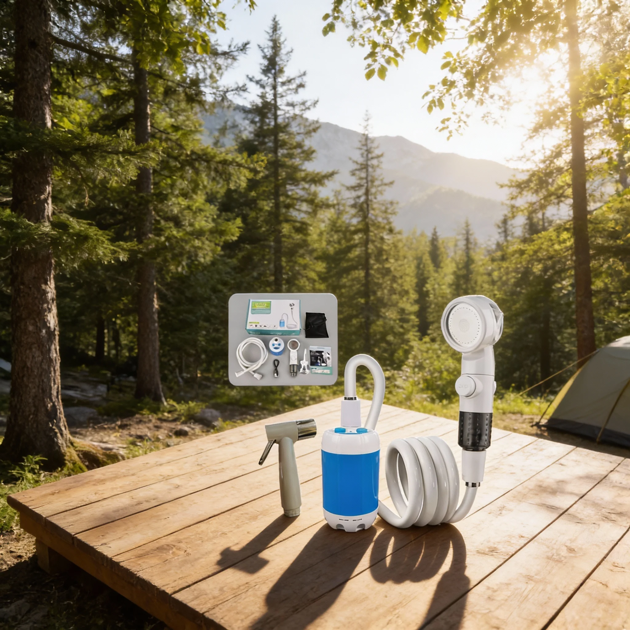 

Portable Electric Shower Outdoor Camping Water Pump With 4000mAh Battery 5Lmin Beach Dormitory Flower Watering, Bathing