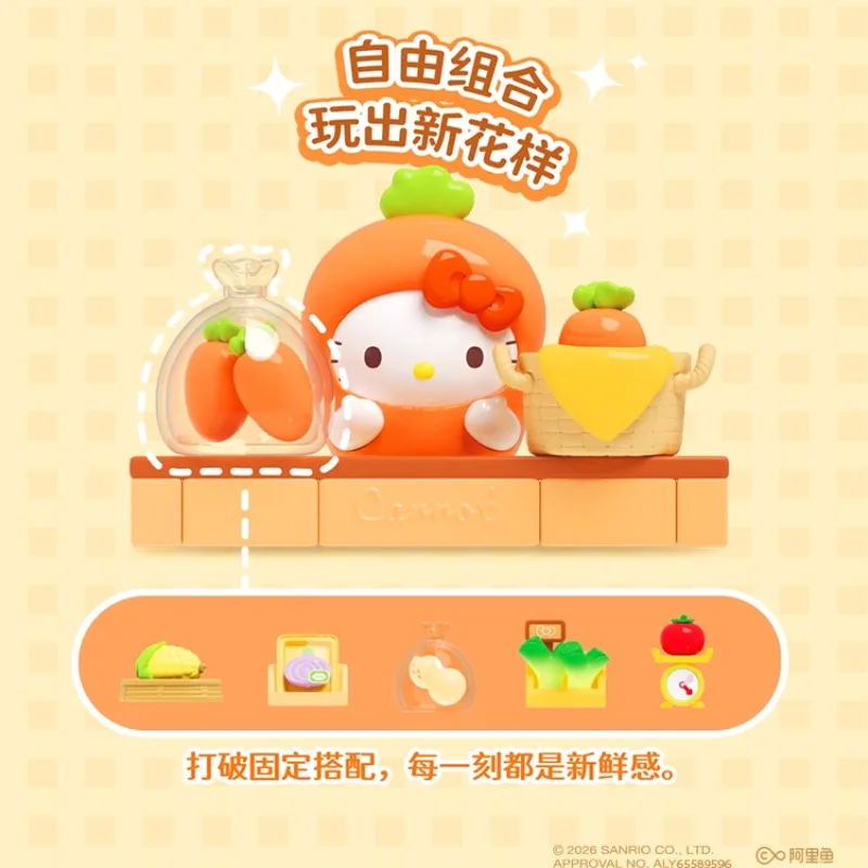 Moetch Hello Kitty Vegetable Grocery Series Blind Box Cute Mini Figure Doll Model Toys Collect Ornaments view 3