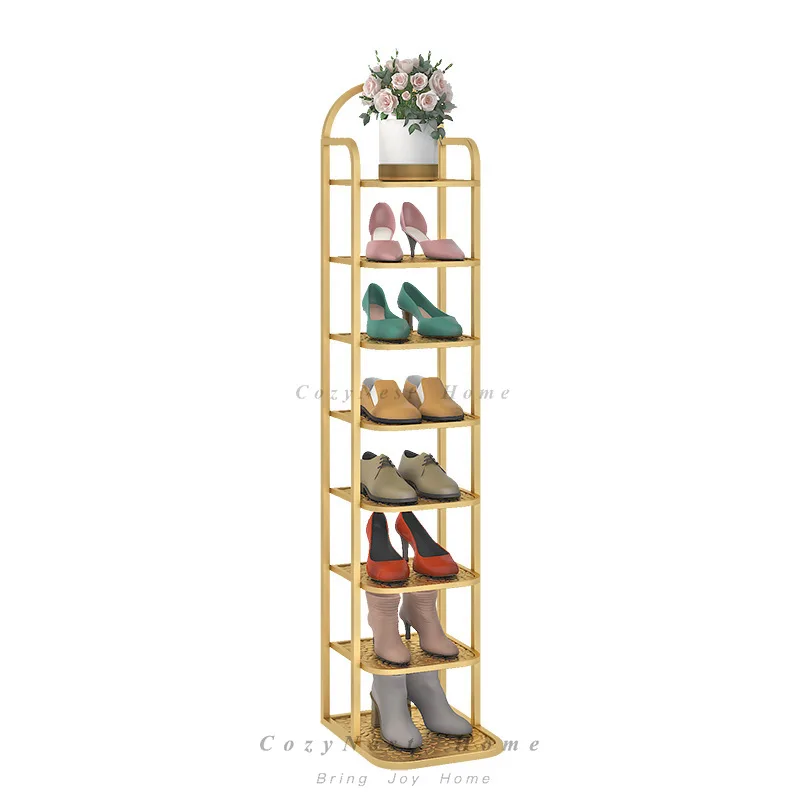 For Shoe rack small narrow door simple economical shoe rack for home use space saving multi-layer dustproof crack wrought iron