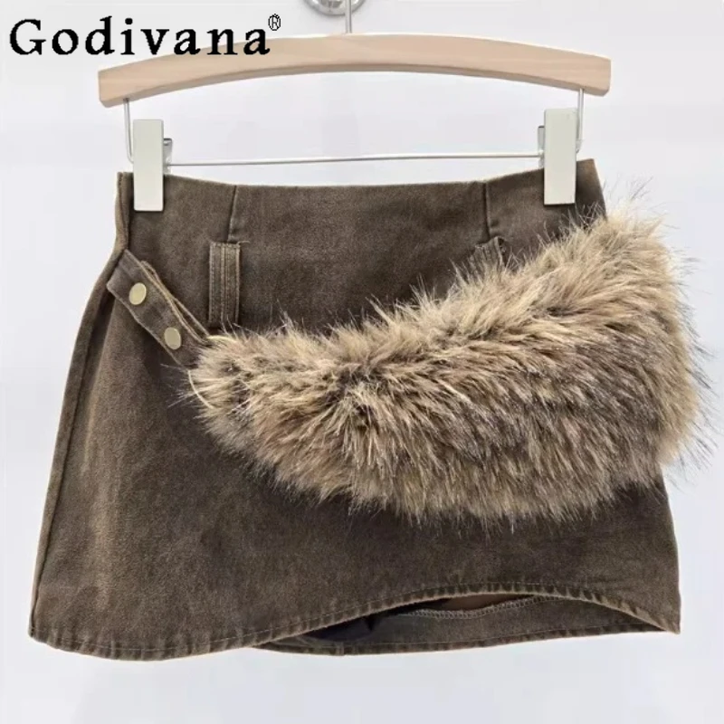 

Женская осенняя новая мода, нерегулярный темперамент, уменьшающая возраст сексуальная юбка для девочек, универсальный ретро-пояс в стиле панк, декоративные короткие юбки