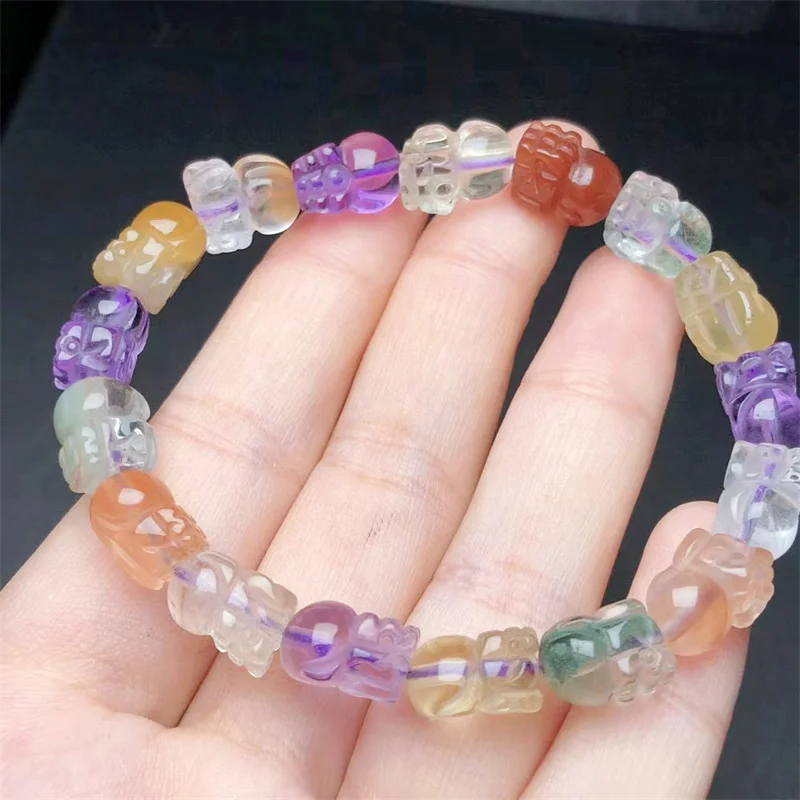 

Natural Crystal Quartz Pixiu Bracelet Fashion Gemstone Crystal Jewelry For Women Healing Bohemia Holiday Gift 1pcs