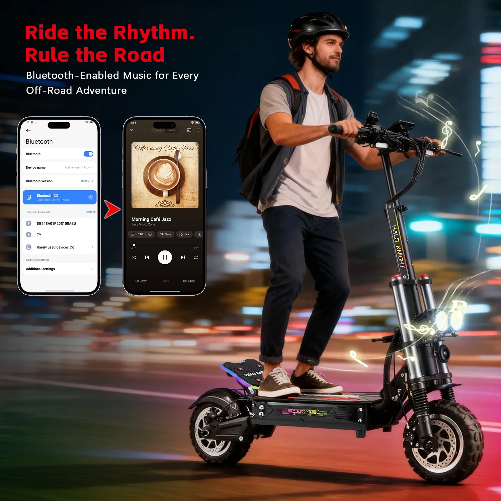 HALO KNIGHT T107Pro 60V 6000W 38,4Ah Elektroroller Professioneller 95km/h E-Scooter mit Doppelmotor Leistungsstarker Schneller 80KM E-Scooter – Detail 4