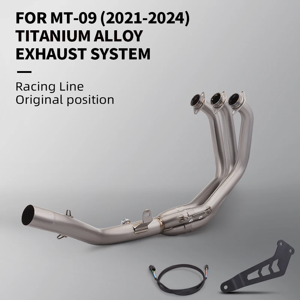 full Motorcycle Exhaust System For YAMAHA MT09 FZ09 XSR900 Titanium alloy Front Tube Link Pipe Connect 51MM muffler