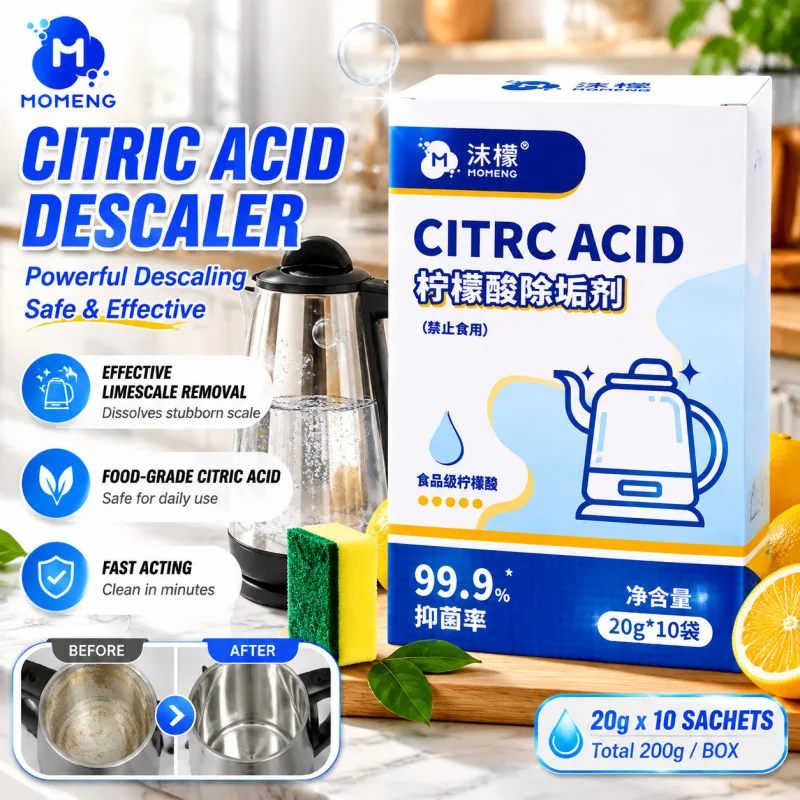 MOMENG Citric Acid Descaler Food Grade Limescale Remover Non-corrosive for Kettle Coffee Machine Water Heater Home Cleaning