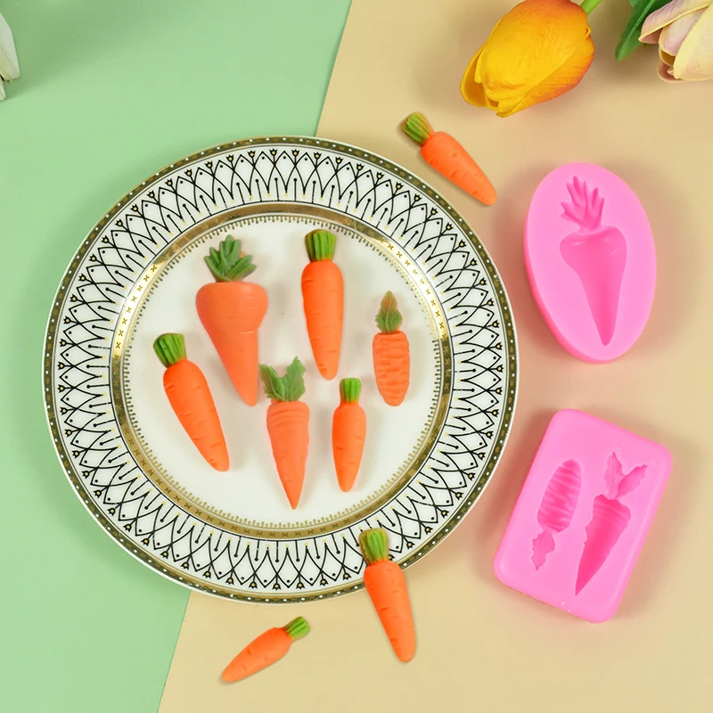 

1pcs Happy Easter 3D Carrot Silicone Mold Candy Chocolate Sugar Cake Dessert Baking Decoration Accessories Party DIY Hand Tools