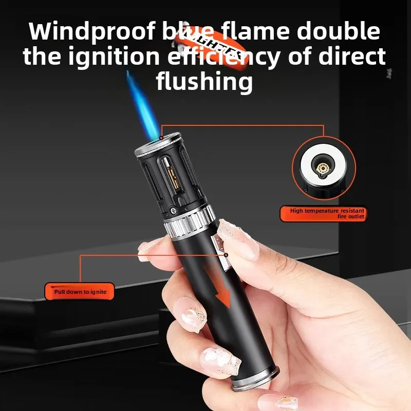 

New Personalized Windproof Inflatable Lighter for Outdoor Camping Barbecue Small Portable Home Use Lighter Cigarette Accessories