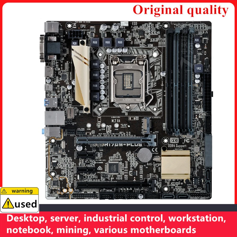 

Used For H170M-PLUS Motherboards LGA 1151 DDR4 64GB M-ATX For Intel H170 Desktop Mainboard M.2 NVME SATA III USB3.0