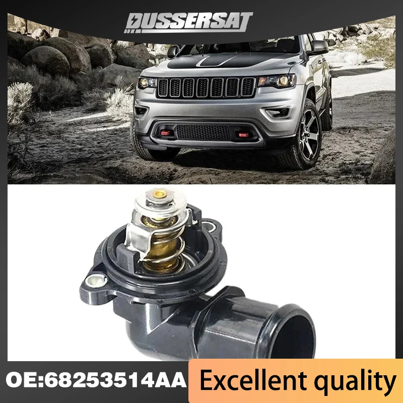 1pcs Brand New and best quality ABS+Metal Engine CoolantThermosta For Grand Cherokee WK 3.0TD CRD 2011-2018 OEM: 68253514AA