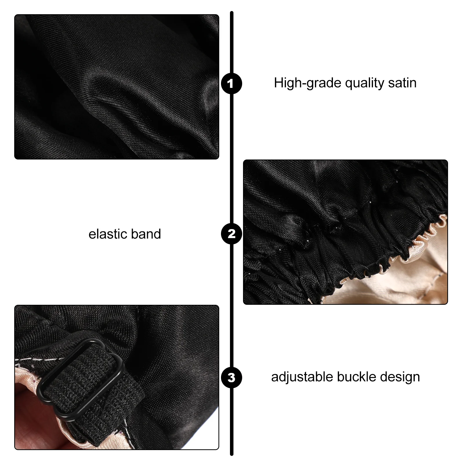 

Hair Bonnet Women Satin Cap Adjustable Hair Bonnet Night Sleeping Cap Elastic