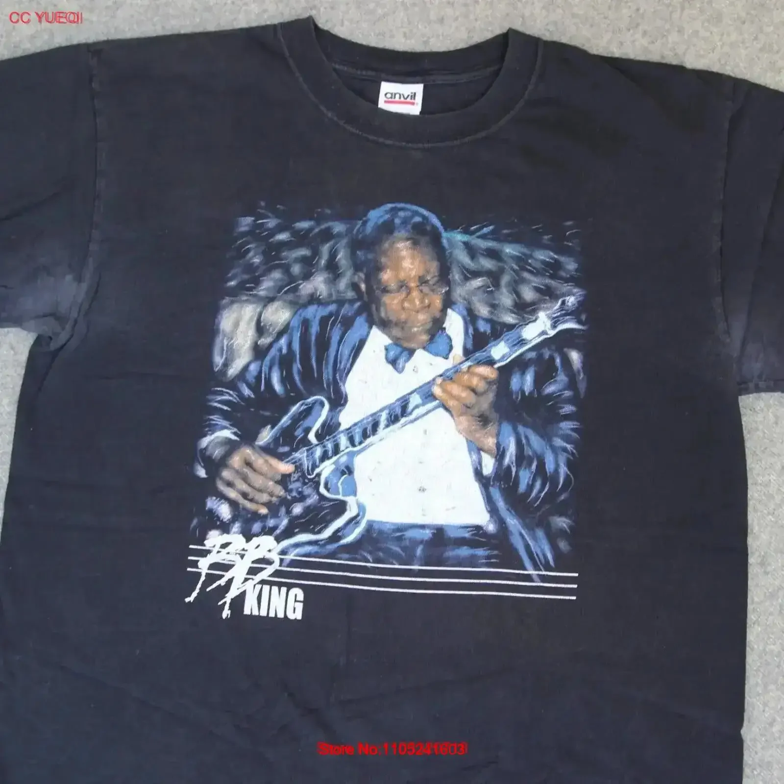 

BB King Band T Shirt VTG 2006 2007 Tour Concert Merch Blues Guitar Music L vintage Washed Stretched homme Soft Breathable