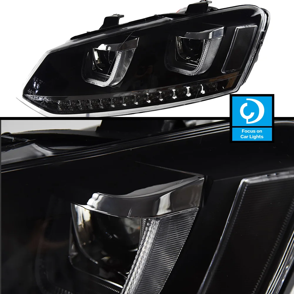 Car Front Headlight For VW POLO 2011-2018 GTI Type HeadLamp Styling Dynamic Turn Signal Lens Automotive Accessories 2PCS