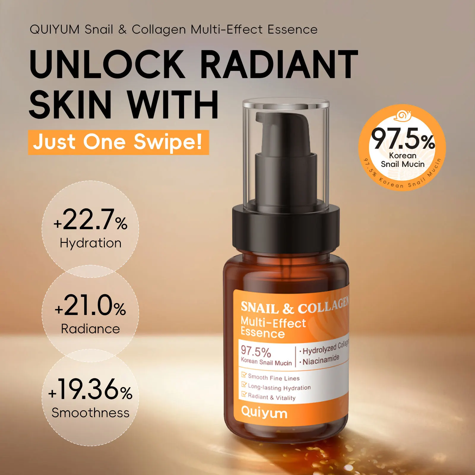 Snail Anti Aging Serum Advanced Moisturizing Skin Care Sagging Firming Tightening Fade Fine Lines Collagen Essence 100ml