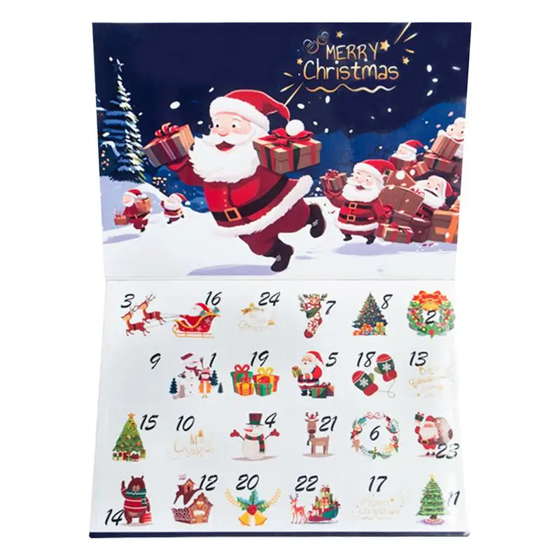 Neujahrsüberraschungsgeschenk, Adventskalender, leere Box zum Befüllen, 24-Tage-Countdown, Weihnachtsfest-Kalender für Weihnachtsfeier